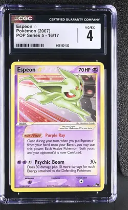 CGC 4 Espeon Gold Star 2007 POP Series 5 16/17 Pokemon Card - Image 1