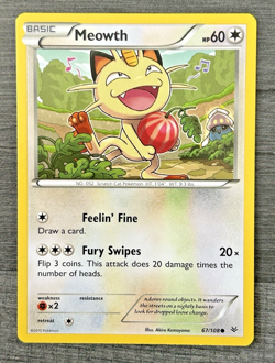 67/108 Meowth Common: Pokemon Trading Card Game XY Roaring Skies 2015 TCG - Image 1