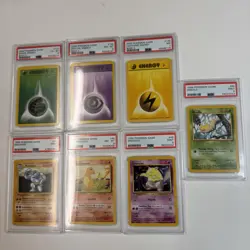 Pokemon PSA Graded TCG Card Lot: Machoke, Charmander, Drowzee, Weedle, Energy - Image 1