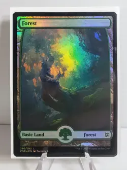 X 1 Forest FOIL Full Art Zendikar 280 MTG Magic The Gathering - Image 1