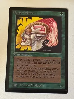 Magic the Gathering MTG Beta Llanowar Elves NM (Beta Bob) - Image 1