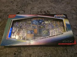Pokemon TCG Prismatic Evolutions Lucario Ex + Tyranitar Ex Premium Collection - Image 1