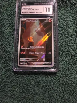 CGC 10 Gem Mint Charmander 168/165 Pokemon Scarlet & Violet 151 2023 English - Image 1