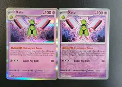 2x Pokemon TCG Paldean Fates: Xatu (026/091) - Holo & RH Rare - Near Mint - Image 1