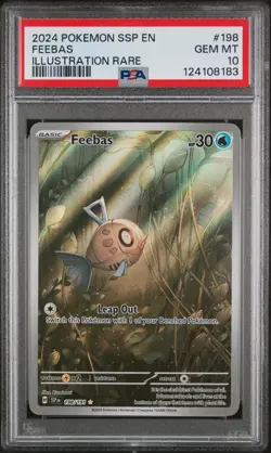 2024 POKEMON SSP EN-SURGING SPARKS ILLUSTRATION RARE #198 FEEBAS PSA 10 - Image 1