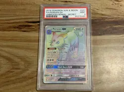 2019 Pokemon Sun & Moon Unbroken Bonds Persian GX 227/214 Secret Rare PSA 9 Mint - Image 1