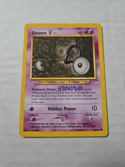 Unown [V] 89/105 Pokemon TCG Neo Destiny Unlimited Vintage Regular - WOTC - Image 1