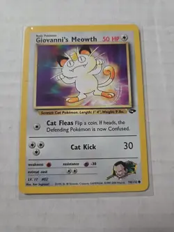 Pokemon Gym Challenge Giovanni's Meowth 74/132 Regular - Heavy Play - WOTC - Image 1