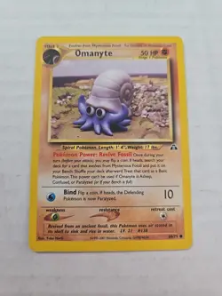 Pokemon TCG Omanyte Neo Discovery 60/75 Regular Unlimited Common - Image 1