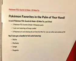 Pokemon TCG 4 Mini Tins + 4 Promo Cards Bundle - 151 SAMS CLUB EXCLUSIVE Pokemon - Image 3