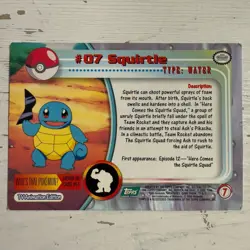 Squirtle #7 Blue Logo 1999 Topps TV Series 1 Nintendo Pokemon Card - Image 2