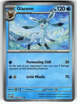 Glaceon (Poke Ball Pattern) 025/131 SV: Prismatic Evolutions NM Pokemon Card TCG - Image 1