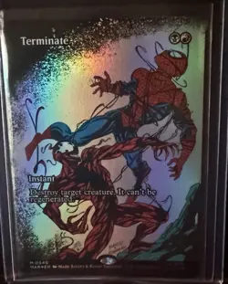 MTG Terminate Foil Borderless Marvel Spider-Man Eternal-Legal - Image 1