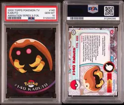 PSA 10 KABUTO FOIL #140 TV ANIMATION EDITION SERIES 3 POKEMON TOPPS 2000! - Image 3