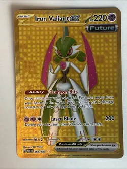 Pokemon Iron Valiant EX 261/182 Paradox Rift Hyper Rare Gold Full Art Near Mint - Image 1