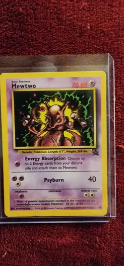 Pokemon Mewtwo 14 Black Star Promo 2000 Card Benimaru Itoh Art Vintage - Image 1