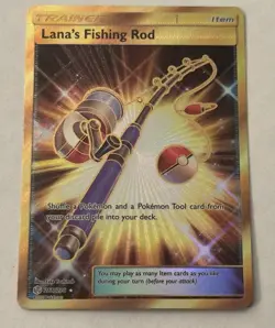 Lana's Fishing Rod Secret Rare 266/236 Sm-Cosmic Eclipse Holo NM/ M Pokemon - Image 1