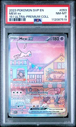 2023 POKEMON SVP EN-SV BLACK STAR PROMO 151 ULTRA-PREM COLL #053 MEW EX PSA 8 - Image 1