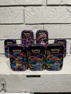 Lot Of 7 TCG Pokemon Mega Evolutions Mini Tins - Image 1