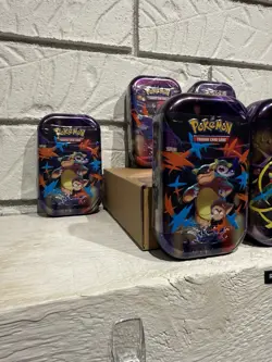 Lot Of 7 TCG Pokemon Mega Evolutions Mini Tins - Image 4