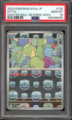 Pokemon Japanese Ditto 132/165 Master Ball Reverse Holo 151 - PSA 10 ???? - Image 1