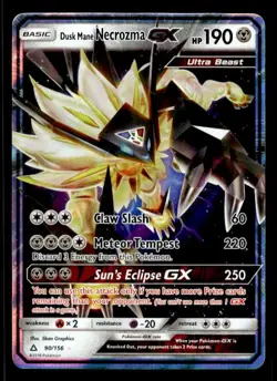 Pokemon Dusk Mane Necrozma GX SM - Ultra Prism Ultra Rare #90/156 ESE - Image 1
