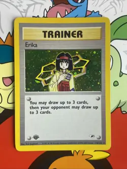 Pokemon TCG 1st Edition Gym Heroes Holo Trainer Erika 16/132 Rare LP - Image 1