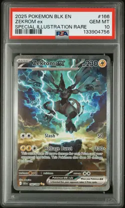 2025 POKEMON BLK EN-BLACK BOLT SPECIAL ILLUSTRATION RARE #166 ZEKROM EX PSA 10 - Image 1