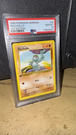PSA 10 Base Set 1st Edition German Pokemon Nebulak Machollo Safcon Trank - Image 2