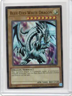 BLUE EYES WHITE DRAGON YUGIOH NON-PLAYED ULTRA RARE LCKC-EN001 V2 - Image 1