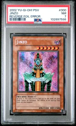 PSA 7 2002 YUGIOH Jinzo PSV-000 Pharaoh's Servant Reverse Foil Error Unlimited - Image 1