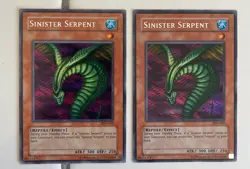 Yugioh! (x2) Sinister Serpent - SDD-002 - Secret Rare - Limited Edition MP LP - Image 2