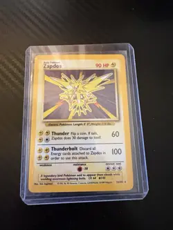 Pokemon TCG Zapdos Base Set Holo Rare Card #16/102 Unlimited Excellent Condition - Image 2