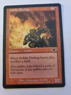 MTG Magic The Gathering Card Goblin Firebug Creature Goblin Red Legions 2003 - Image 1