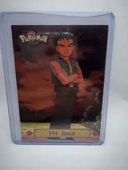 1999 Topps Pokemon TV Animation Edition Brock Trainer Card #TV4 NM HOLO Black - Image 1