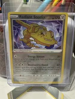Pokemon Trading Card Radiant Steelix Sword & Shield Lost Origin Holo 124/196 NM - Image 1