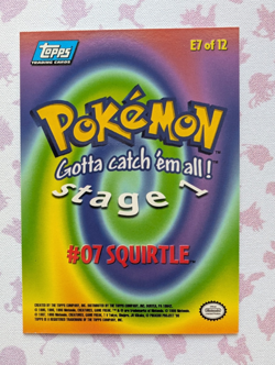 Squirtle #07 E7 of 12 Topps Pokemon Card Series 1 TV Animation 1999 - Image 2