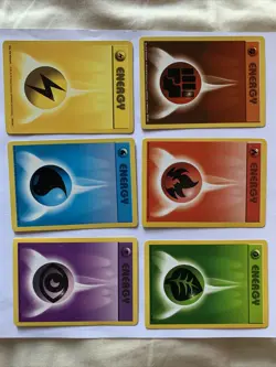 Pokemon Base Set Complete Basic ENERGY Card Lot #97-102 - Image 1