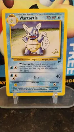 WARTORTLE Base Set 2 POKEMON Non-Holo Gold W Stamped 2000 Trading Card 63/130 - Image 1