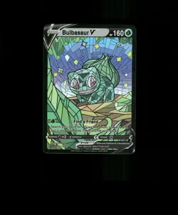 FAN-ART READ DESCRIPTION BELOWHOLO Bulbasaur Card Stained Glass Pokemon p1 - Image 1