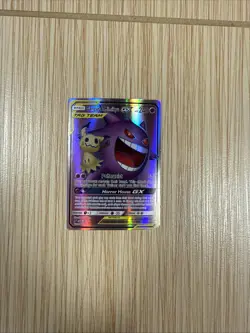 Pokemon TCG Gengar & Mimikyu GX Holo Ultra Rare Card Sun & Moon Team Up 164/181 - Image 1