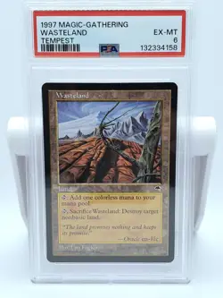 Wasteland (Tempest, 1997) PSA 6 EX‑MT Magic: The Gathering Land - Image 1