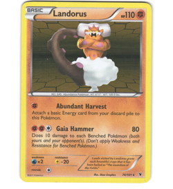 Pokemon 2011 Moderate Play Landorus Noble Victories Holo 74/101 Card - Image 1