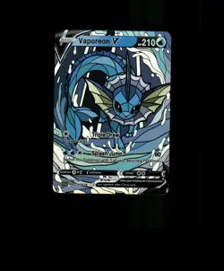Fan-Art READ DESCRIPTION BELOWHOLO VAPOREON Card Stained Glass Pokemon Card p1 - Image 1