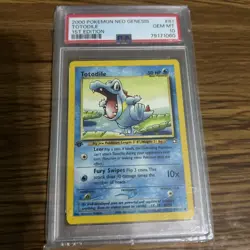 2000 POKEMON NEO GENESIS 1ST ED #81 TOTODILE PSA 10 - Image 1