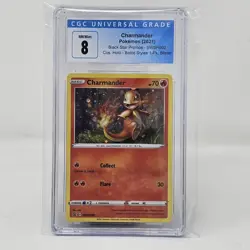 2021 Pokemon Battle Styles Black Star Promo Charmander CGC 8 NM/Mint Cosmic Holo - Image 1