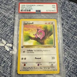 1999 Pokemon Jungle Jigglypuff 1st Edition PSA 7 - Image 1