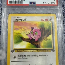 1999 Pokemon Jungle Jigglypuff 1st Edition PSA 7 - Image 2