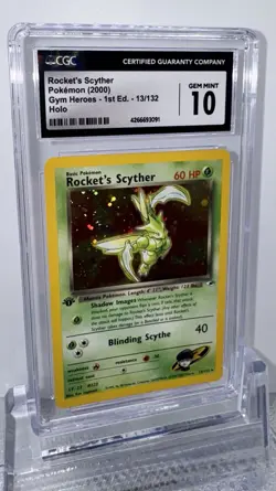 2000 POKEMON GYM HEROES HOLO-1ST ED #13 ROCKET'S SCYTHER CGC 10 - Image 1