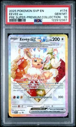2025 POKEMON BLACK STAR PROMO #174 EEVEE ex PRE SUPER-PREMIUM COLLECTION PSA 10 - Image 1